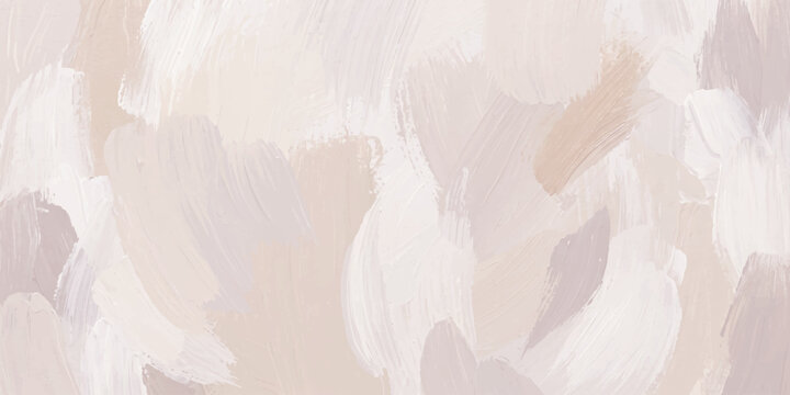 Abstract pastel brush strokes in soft, neutral tones of cream, beige, and muted lilac create a soothing and elegant textured background, evoking a sense of calm and gentle artistry.