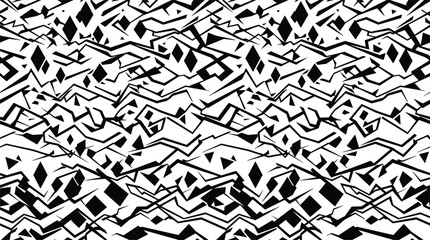 Abstract geometric graffiti style seamless pattern vector illustration, sharp black and white dynamic jagged line ornament texture for modern streetwear textile fabric. © mst