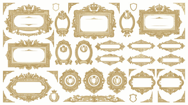 Ornate Gold Frames and Borders Collection - Vintage Decorative Elements