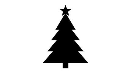 Fototapeta premium Christmas Black Christmas tree icon, silhouette tree symbol, holiday decoration element, vector graphic vector
