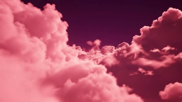Pink cloud formation against dark sky abstract atmospheric view