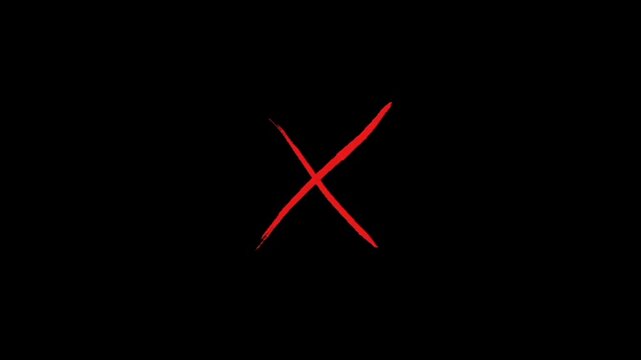 A single red slash on a black background, symbolizing deletion or cancellation