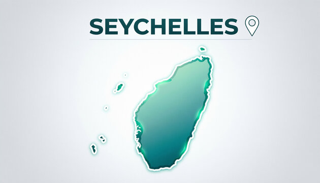 Seychelles Political Map with Island Outline Premium 3D Vector Illustration
