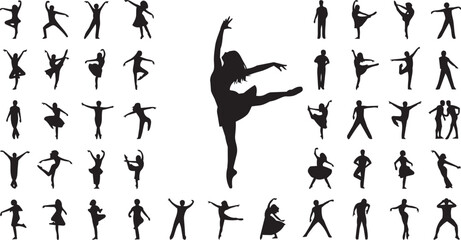 Ballet dancers in various dynamic poses against a white background © SD DESIGN STUDIO
