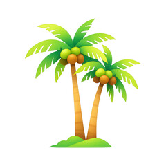 Obraz premium PNG Tropical palm tree illustration