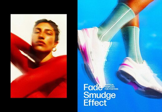 Vertical Smudge Fade Effect For Poster And Print Design