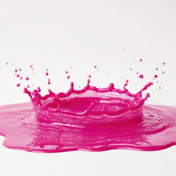 Pink liquid splash crown abstract motion