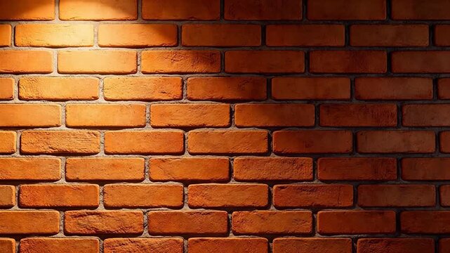 Brick wall illuminated by light