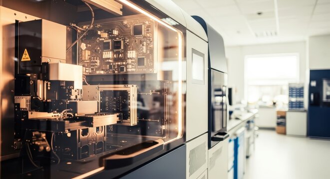 Advanced DNA Sequencing Machine in a Modern Laboratory Setting