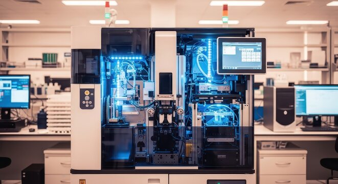 Advanced DNA Sequencing Machine in a Modern Laboratory