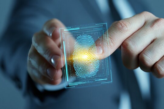 Fingerprint scan. Biometric fingerprints
identification, security system thumb lines
authentication. Digital fingerprint scan
vector illustration set. Fingerprint and
thumbprint, digital security 