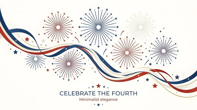 Celebrate the Fourth of July with festive fireworks and patriotic colors.