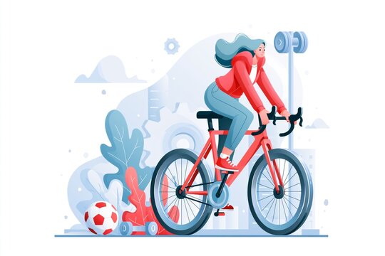 Set of Landing page design templates for Sports Cycling, Football, Training and Yoga. Easy to edit and customize. Modern 3D realistic Vector illustration concepts for websites