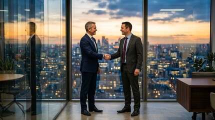 Fototapeta premium Businessman Handshake Corporate Business People Leadership