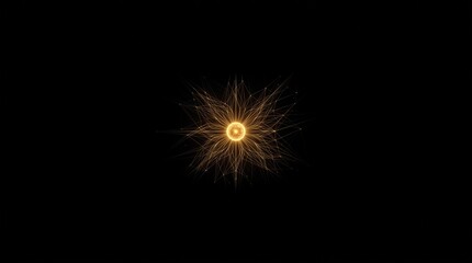 Fototapeta premium Abstract Glowing Energy Sphere with Digital Network Connections on Black Background