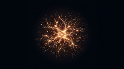 Fototapeta premium Glowing Neural Network with Connected Neurons Abstract Artificial Intelligence Concept