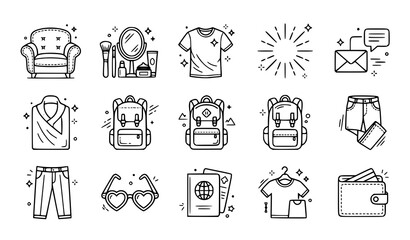 Fototapeta premium Travel and daily life icons