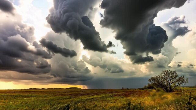 Impacts of Climate Change. El Ni&ntilde;o, the environment, rising global temperatures. Pollution and devastating storms featuring tornadoes and strong winds. Uncontrolled weather. Time Lapse.