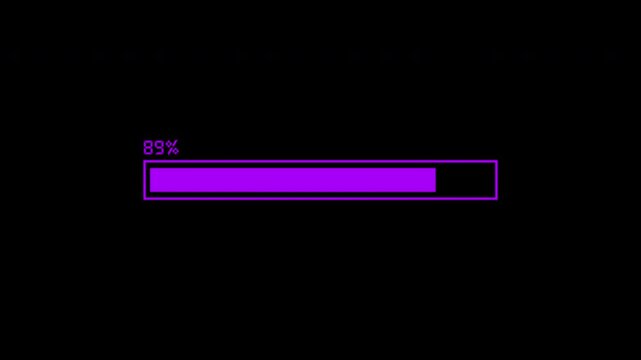 Minimalist Loading Progress Bar 0 to 100 Percent Digital Countdown Animation