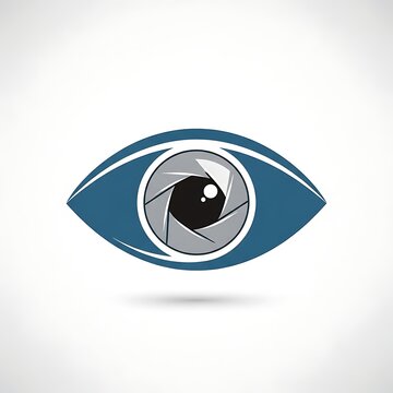 Creative camera lens eye icon design concept.
