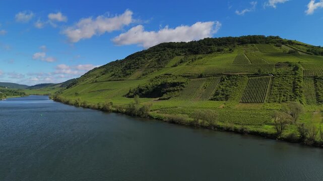 High Altitude Flight Over Germany Mosel River Valley