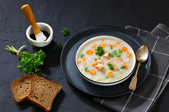 Scottish Highland Salmon Soup with Root Vegetables