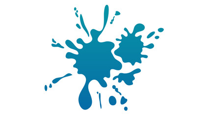 Fototapeta premium Blue paint splatter and grunge watercolor texture on a black background