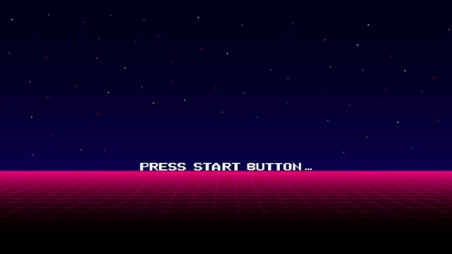 Start new game. press start button. Modern trendy game background with lighting effect.