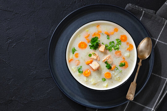 New England Style Salmon Soup with Cream