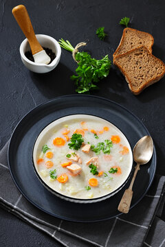Eastern European Village Salmon Soup with Cream