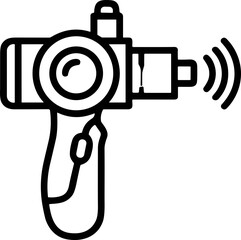 Handheld device icon with signal waves, vector illustration © Kenzo