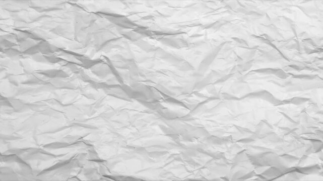 Crumpled paper texture for background footage. White paper texture background doodle animation. crinkled white Paper texture stop motion, white moving paper texture.  best for motion graphics.