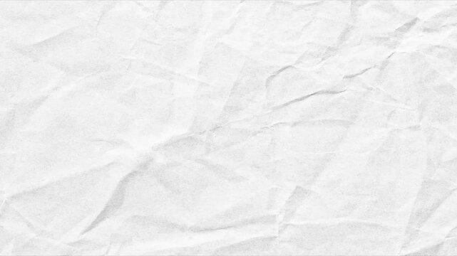 Crumpled paper texture for background footage. White paper texture background doodle animation. crinkled white Paper texture stop motion, white moving paper texture.  best for motion graphics.