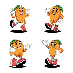 Fototapeta premium set of cartoon characters Mango Vector illustration