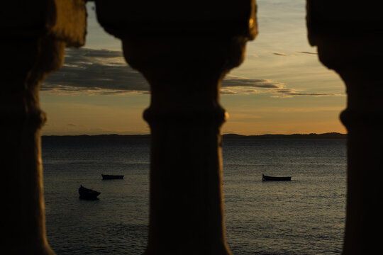 Detail of the balustrade overlooking the sea