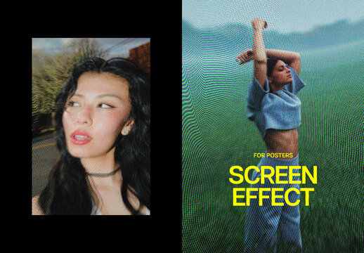 Screen Photo Effect For Poster And Print Design