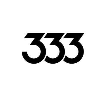 Bold Black Number 333 on White Background for Logo, Branding, or Digital Design