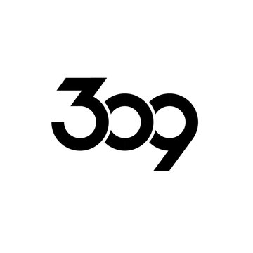 309 Number Logo Design, Modern Digital Graphic Element with Interlocking Digits