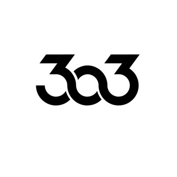 Modern 303 Number Logo Design with Interconnected Loops