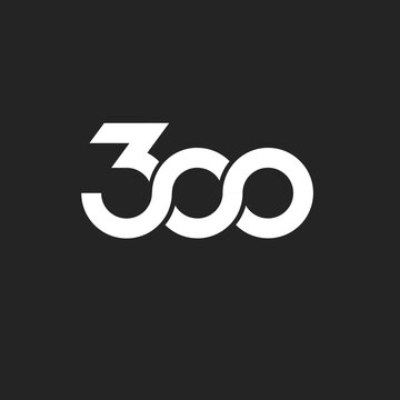 300 Number Logo Design with Intertwined Infinity Symbol on Dark Background