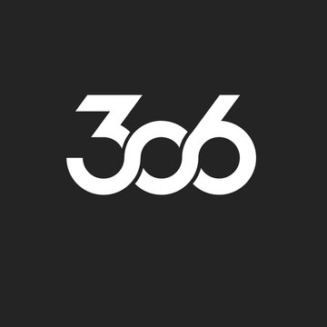 Modern Stylized Interlocking 306 Number Logo Design on a Dark Background
