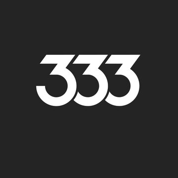 Bold 333 number symbol in white on a dark gray background, a modern geometric logo design for branding or identification.