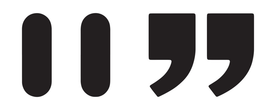 Two distinct quote mark symbols showing different design styles for print and digital publishing.