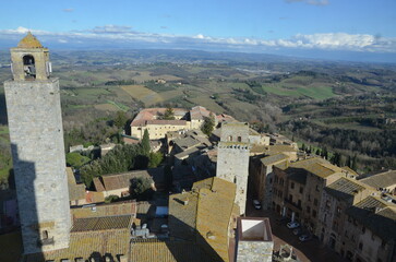 Obraz premium Towers and rooftops in the historic village of San Gimignano