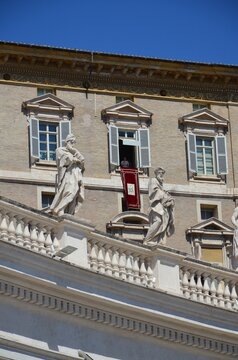 Rome, Italy 09.06.2020: Historical Apostolic Palace official residence of the Pope head of Catholic Church in famous Saint Peter's Square with colonnade Vatican Rome Italy