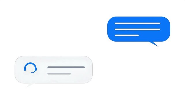 A blue speech bubble is commenting on a white speech bubble with a loading icon.