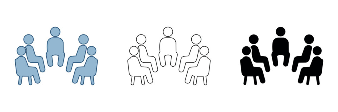 Group of people sitting in a circle, representing community or discussion