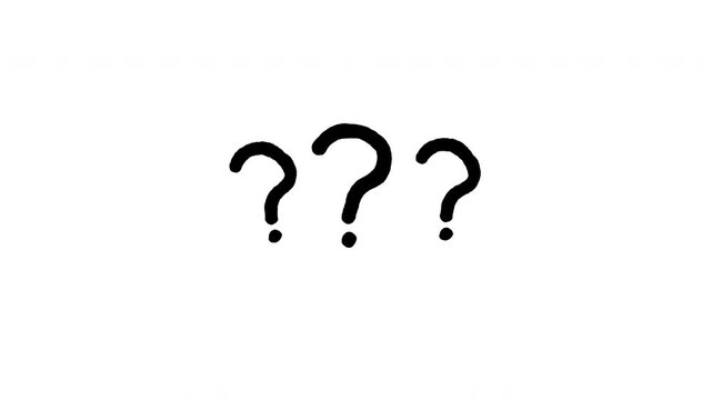 There black question mark sign on white background overlay for uncertainty, curiosity, FAQ
