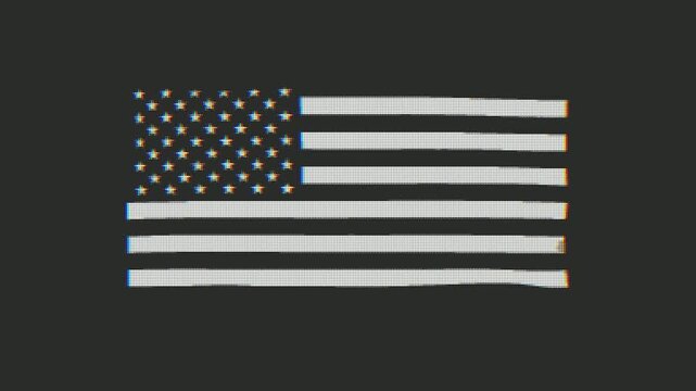 American flag pixel art animation.