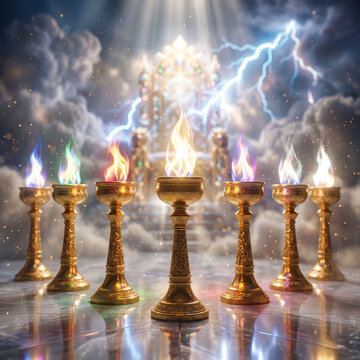 The Throne of Heaven with the Seven Lamps of Fire &ndash; Revelation 4:5